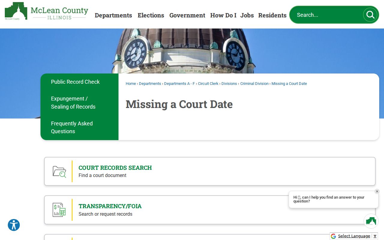 McLean County criminal court records division
