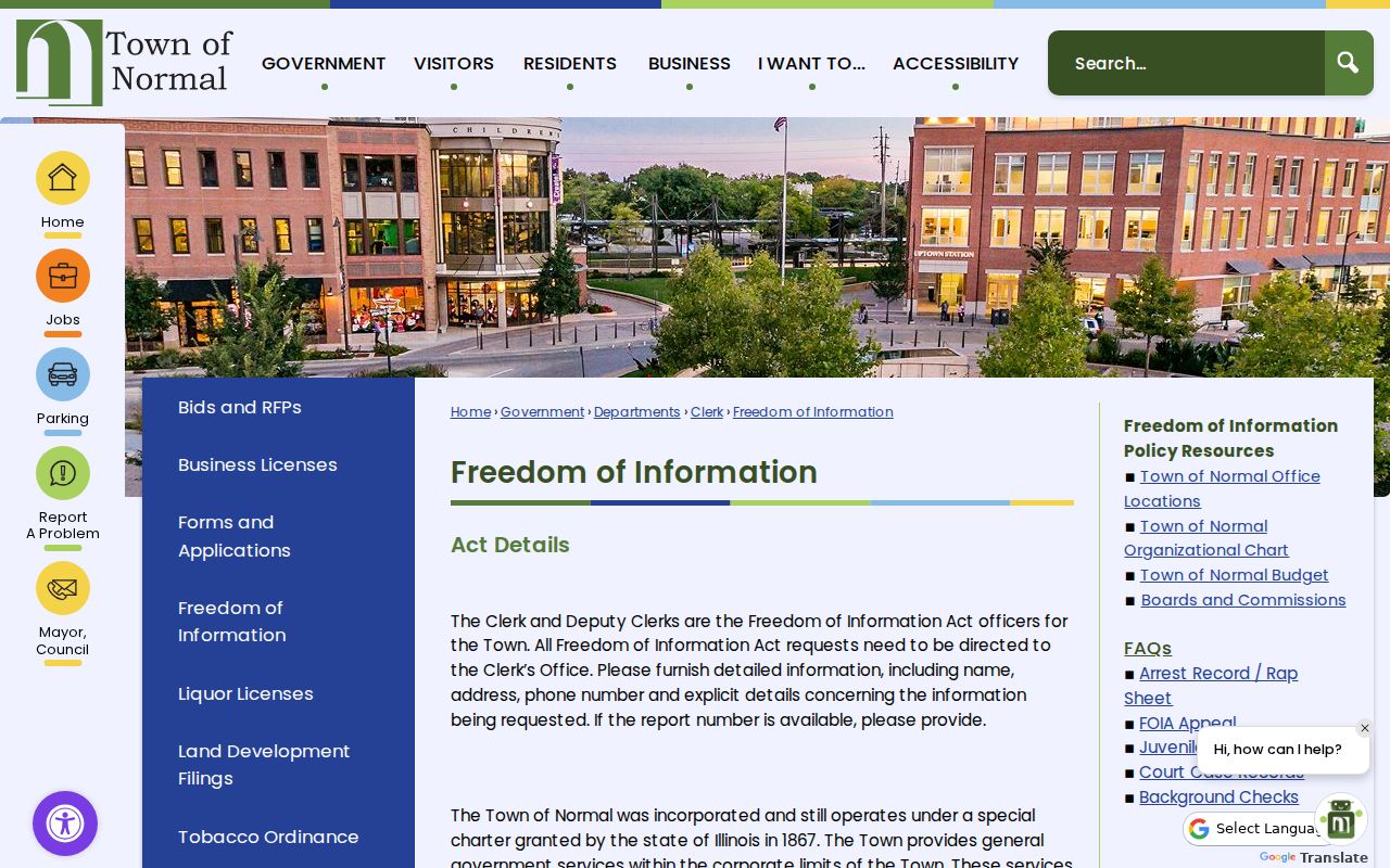 Normal online Freedom of Information request form