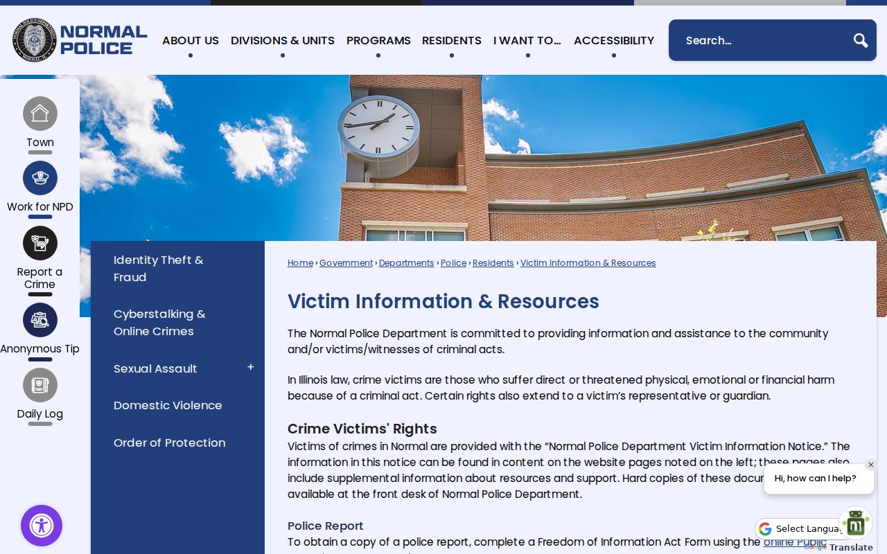 Normal Police report request guidance